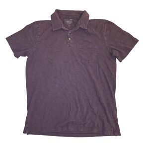 Banana Republic Mens Polo Shirt L Tall Organic Cotton Dark Burgandy Short Sleeve